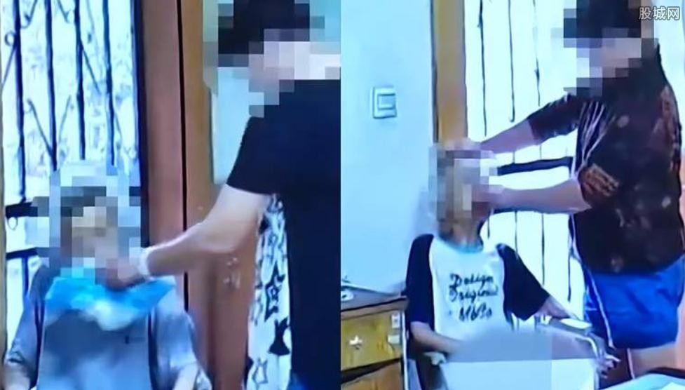 保姆用废弃尿垫给老人擦嘴